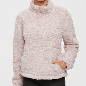 👀50% OFF👀💕 NWT‼️ GAP Teddy Sherpa 1/2 Zip Mockneck Jacket